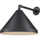 R Series Satin Black 17 inch Wide Cone Shade